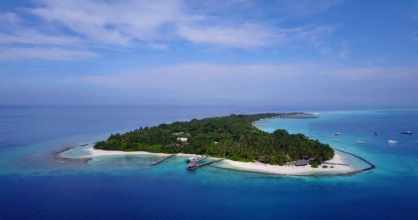 Insel Von Oben Gesehen Sommerparadies Der Dominikanischen Republik Karibik — Stockvideo