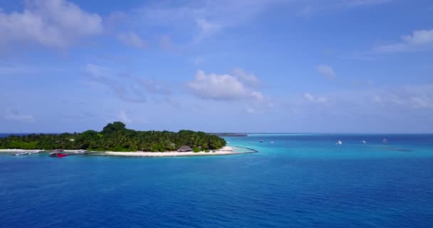 Lungomare Soleggiato Sfondo Marino Naturale Paradiso Tropicale Bora Bora Polinesia — Video Stock