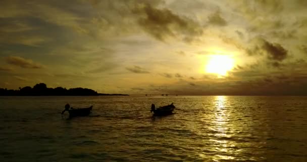 Farbenfrohe Abenddämmerung Meer Reise Nach Gili Trawangan Thailand — Stockvideo