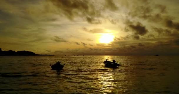 Gelber Sonnenuntergang Meer Sommerreise Nach Thailand — Stockvideo