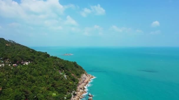 Strahlend Türkisfarbenes Meer Die Insel Sonnige Sommerliche Natur Von Bali — Stockvideo