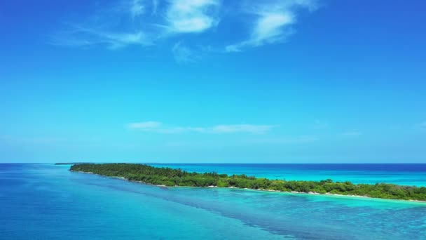 Vista Incrível Ilha Verde Com Água Azul Clara Férias Caribe — Vídeo de Stock