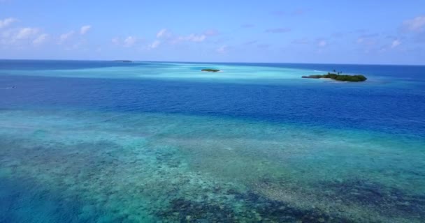 Zeegezicht Turquoise Blauwe Kleuren Zomer Scene Malediven Zuid Azië — Stockvideo