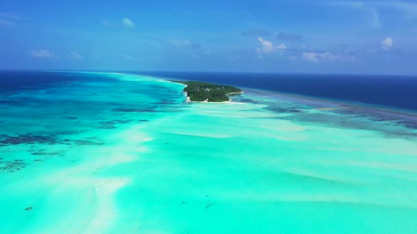 Vibrant Turquoise Sea Green Tropical Island Sunny Nature Bora Bora — Stock Video