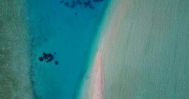 Czysta Linia Brzegowa Przezroczystą Wodą Tropikalne Wakacje Bahamy Karaiby — Wideo stockowe