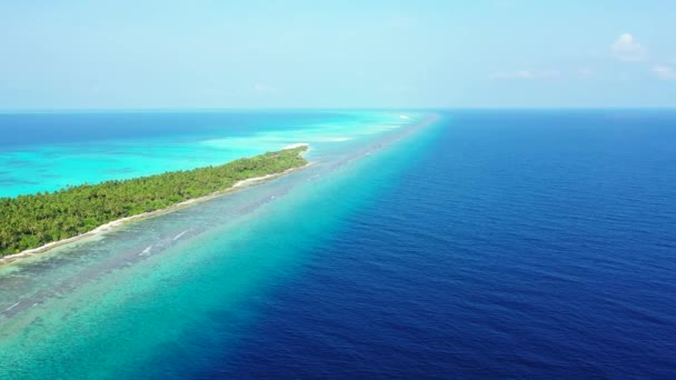 Zeegezicht Vanuit Lucht Blauwe Turquoise Kleuren Reis Naar Hawaï Verenigde — Stockvideo