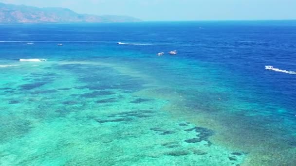 Mavi Deniz Doğal Arka Planı Barbados Karayiplerin Güneşli Doğası — Stok video