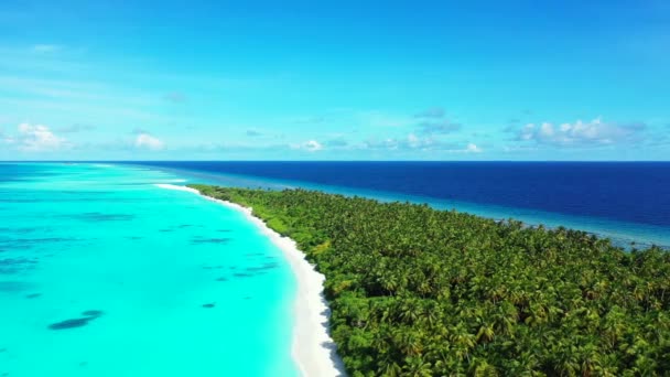 Luftaufnahme Der Erstaunlichen Insel Türkisfarbenen Meer Urlaub Malediven Südasien — Stockvideo