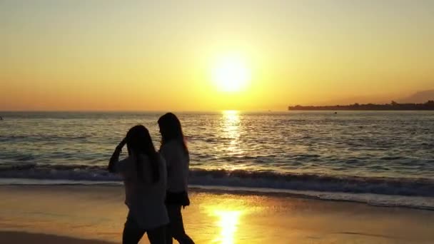 Belles Jeunes Femmes Sur Plage Tropicale — Video