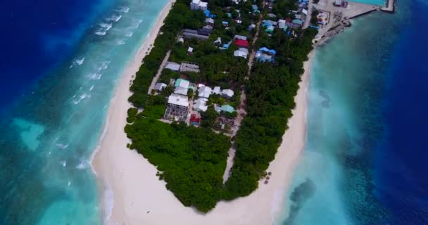 Island Edge Gezien Vanaf Drone Tropisch Karakter Van Bahama Caribisch — Stockvideo