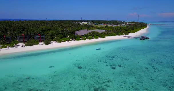 Hermosa Vista Aérea Isla Maldivas Exótica Playa Tropical Concepto Viaje — Vídeos de Stock