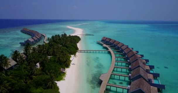 Luxus Bungalows Der Küste Der Insel Sommerszene Auf Den Bahamas — Stockvideo