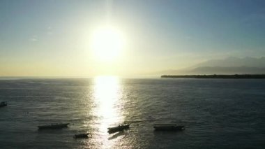 Denizde altın saat. Bali, Endonezya 'da egzotik tatil. 