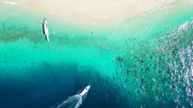 Bora Bora 'nın egzotik doğası, Fransız Polinezyası. 