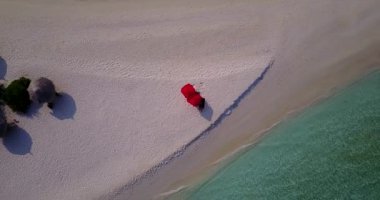 Şeffaf berrak suyu olan kıyı şeridi. Endonezya, Bali 'deki Doğa Manzarası.  