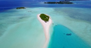 Havadan deniz manzaralı. Bahamalar, Karayipler 'de tropik tatil. 
