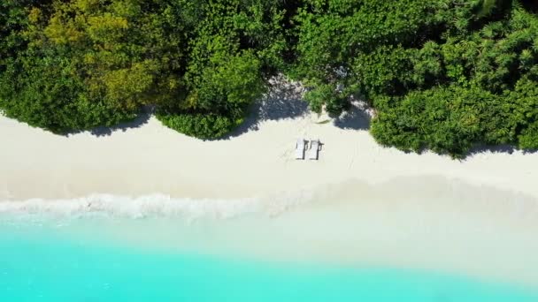 Vibrerande Turkost Havsvatten Seascape Scenisk Utsikt Bali — Stockvideo