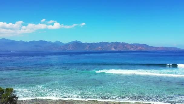 Спокойный Вид Море Днем Естественный Фон Экзотическая Природа Доминиканской Республики — стоковое видео