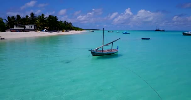 Barcos Atracados Costa Viaje Verano Bali Indonesia — Vídeo de stock