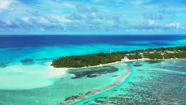 Turquoise Seaside Sunny Daytime Nature Scenery Bora Bora — Stock Video