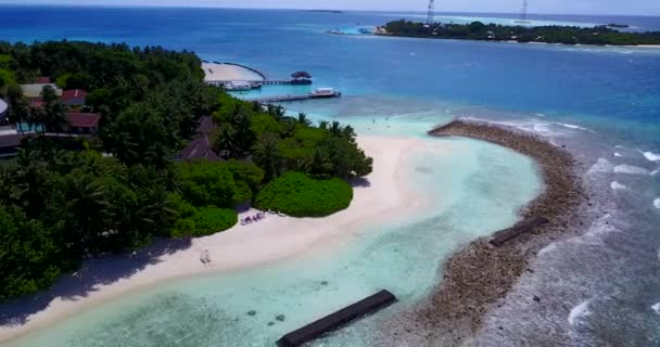 Blick Von Oben Auf Inseln Bei Strahlendem Sonnenschein Natürliche Szene — Stockvideo