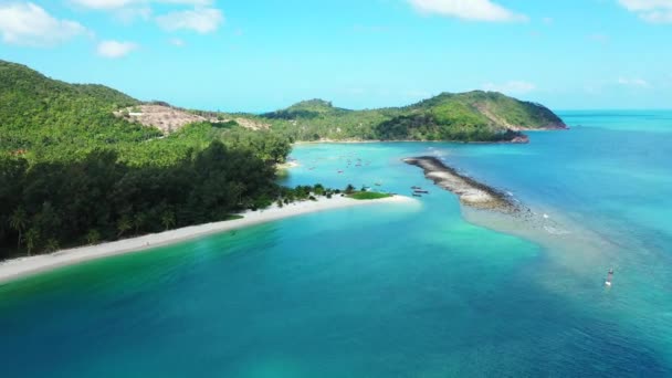 Heldere Turquoise Zee Tropisch Eiland Zomer Vakantie Scene Filippijnen Azië — Stockvideo