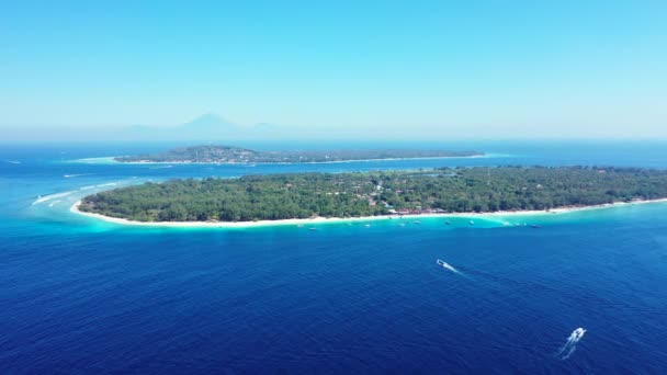 Luftaufnahme Von Inseln Bei Tag Sommer Seenlandschaft — Stockvideo