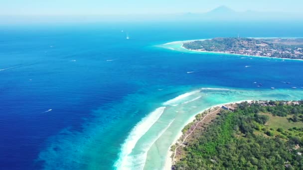 Luftaufnahme Der Inselränder Blauen Meer Reise Nach Barbados Karibik — Stockvideo