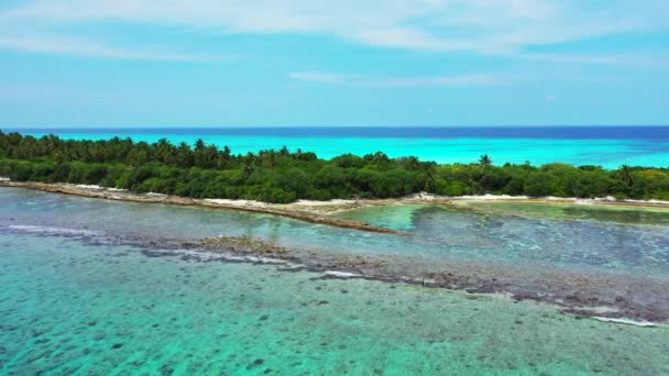 Летняя Поездка Карибские Острова Seascape Просматривается Дрона — стоковое видео