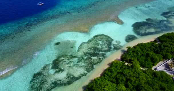 Vue Par Drone Vagues Claires Bleues Passer Des Vacances Exotiques — Video