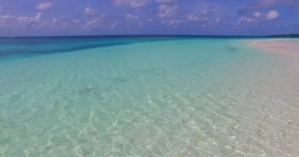 Agua Marina Transparente Costa Tropical Paisaje Estival Las Maldivas — Vídeos de Stock