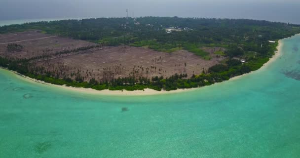 Vista Dall Alto Dell Isola Deserta Con Mare Paesaggio Dell — Video Stock