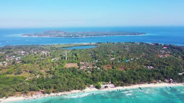 Summer Resort Viewed Drone Journey Gili Trawangan Thailand — Αρχείο Βίντεο