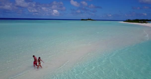 Conceito Viagem Verão Jovem Casal Férias Exóticas Caribe — Vídeo de Stock