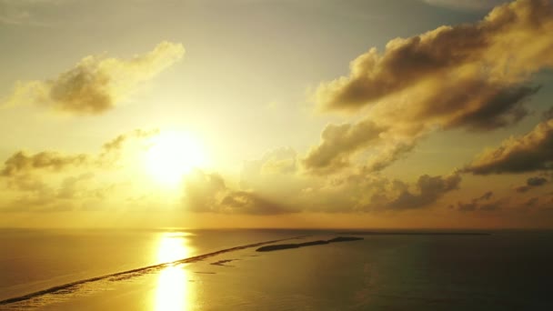 Dramatischer Gelber Sonnenuntergang Meer Sommerentspannung Bora Bora Französisch Polynesien — Stockvideo