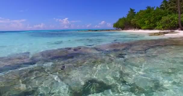 Plätscherndes Meer Mit Insel Hintergrund Sommerurlaub Nach Bali Indonesien — Stockvideo