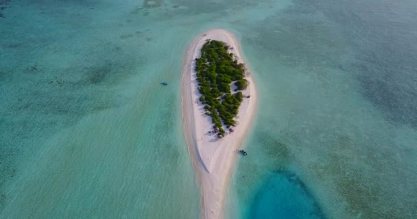 Ilha Tropical Ensolarada Vista Ponto Vista Drone Cenário Exótico Havaí — Vídeo de Stock