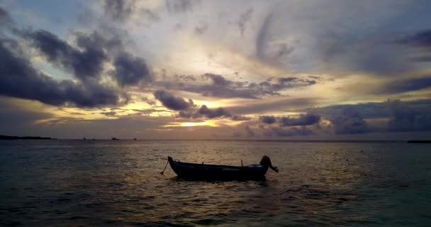 Hora Del Anochecer Junto Mar Temporada Vacaciones Bali Indonesia — Vídeos de Stock