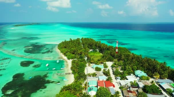 Resort Auf Einer Triopischen Insel Sommerszene Auf Den Bahamas Karibik — Stockvideo