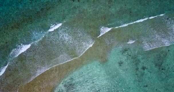 Top view of shallow water. Summer scene at Dominican republic. — Stock Footage Top View Shallow Water Summer Scene Dominican Republic Video Clip