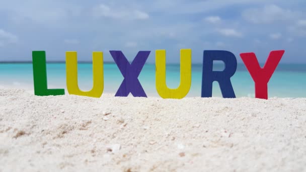 Luxo Lettering Praia Descanse Verão Bora Bora Polinésia Francesa — Vídeo de Stock