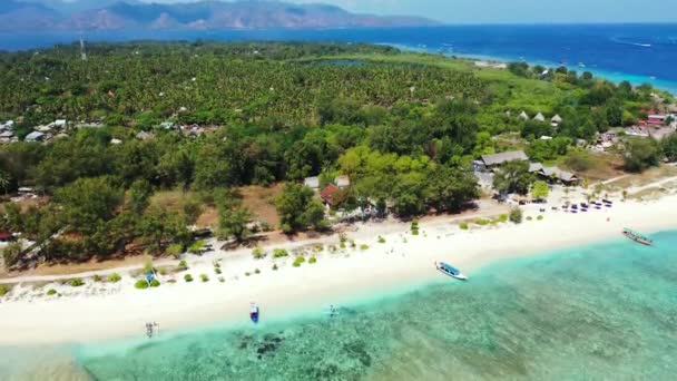 Fondo Paisaje Marino Aéreo Disfrutando Vacaciones Tropicales Bali Indonesia — Vídeo de stock