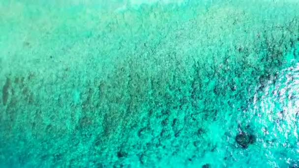 Havsstrand Med Lugna Havsvågor Seascape Scenisk Utsikt Bali — Stockvideo