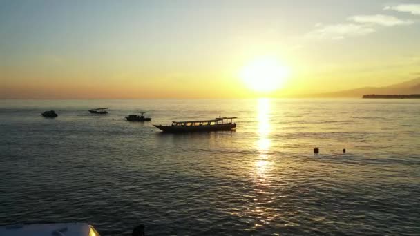 Pôr Sol Beira Mar Cena Marítima Bali — Vídeo de Stock