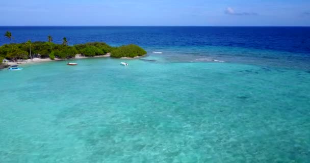 Grunt Vatten Nära Liten Grön Resa Till Barbados Karibien — Stockvideo