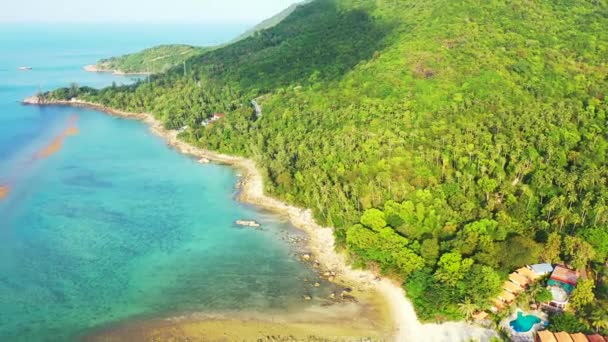 Seaside Edging Mountains Tropical Paradise Bora Bora French Polynesia — Stock Video