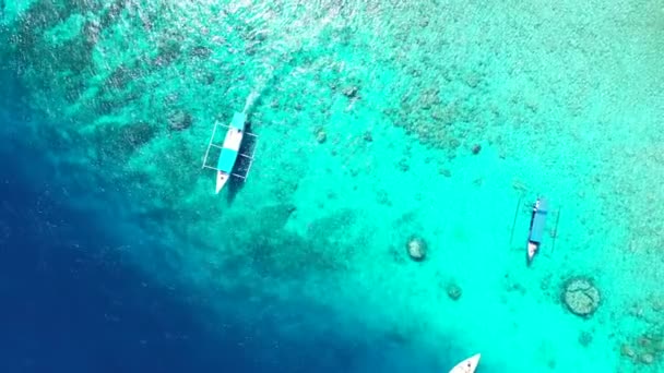 Mirando Mar Turquesa Brillante Naturaleza Tropical Bahamas Caribe — Vídeo de stock
