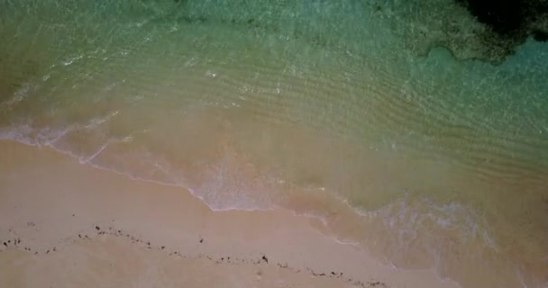 Beyaz Kumlu Muhteşem Turkuaz Deniz Kıyısı Güney Asya Maldivler Tatil — Stok video