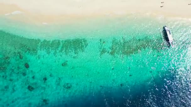Água Rasa Com Ondas Mar Férias Verão Ilha Bermuda Mar — Vídeo de Stock