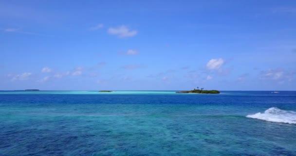 Blauwe Zeegezicht Schilderachtige Achtergrond Tropisch Paradijs Van Barbados Caribisch Gebied — Stockvideo